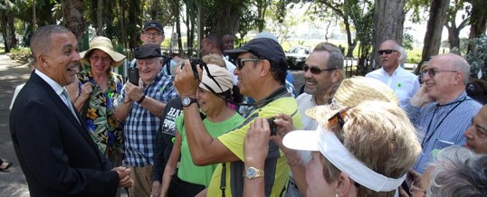 Tourists Greeted in the Royal Botanical Gardens