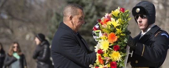 Paying Respects to Fallen Soldier Sgt Kendell Frederick in Arlington National Cemetery – March 2, 2016