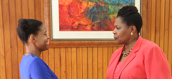 Innovator and Environmentalist Gabrielle Branche pays visit to Her Excellency Paula-Mae Weekes