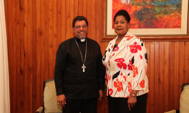The Most Reverend Charles Jason Gordon, Archbishop of Port of Spain visits President Weekes
