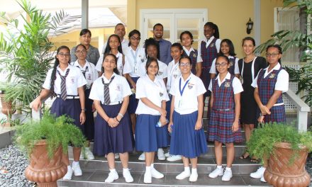 President Weekes Meets Winners of the Caribbean Girls Hack 2019