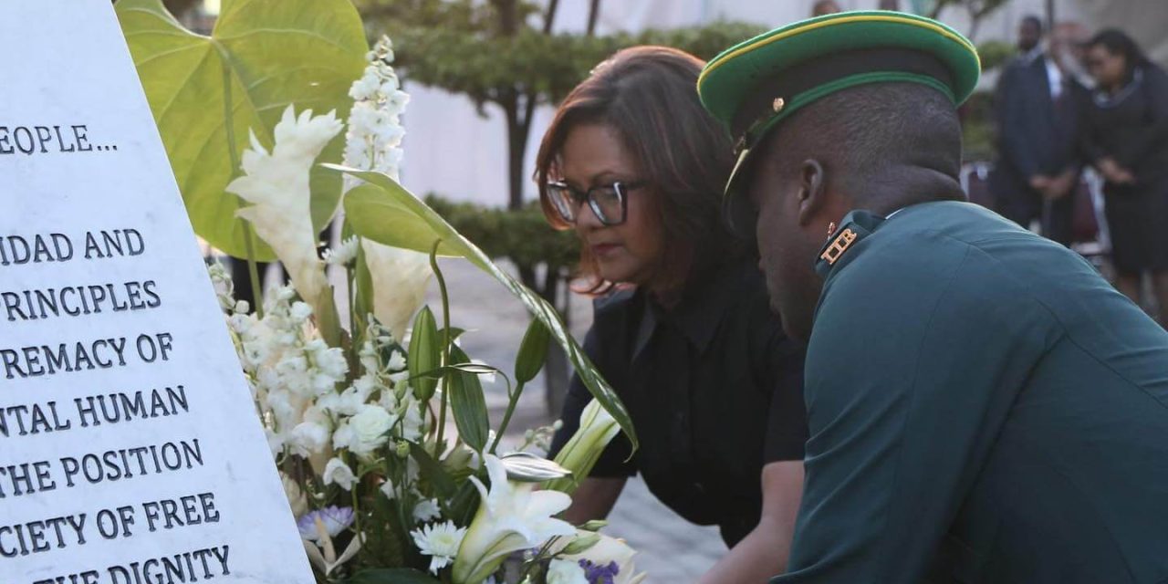 Her Excellency lays wreath at Cenotaph on Coup Anniversary