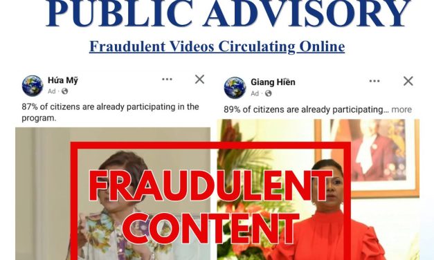 PUBLIC ADVISORY: Fraudulent Videos Circulating Online